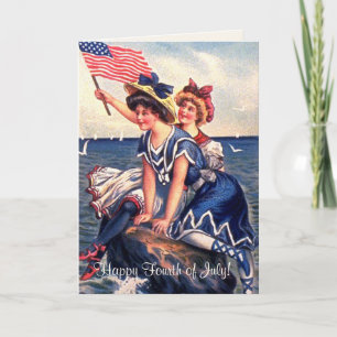 Carte Vintage Patriotic Swwant Greeting Card
