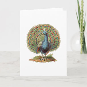 Carte Vintage Peacock...carte pour notes