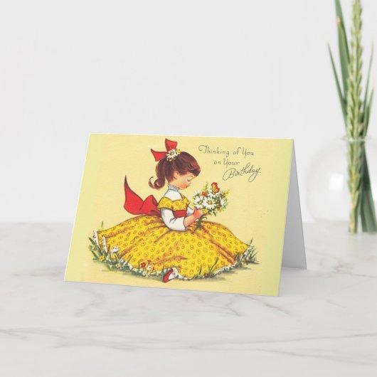 Carte Vintage - Penser à vous à votre anniversaire, (Devant)