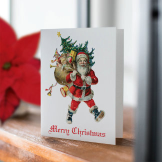 Carte vintage Père Noël Sack of Toys non photo Hol