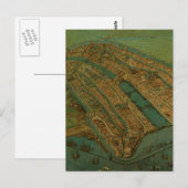 Carte vintage Pictorial d'Amsterdam (1538) (Devant / Derrière)
