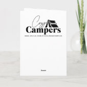 Carte Vintage Pink et Turquoise Camping Thème Anniversai (Dos)