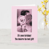 Carte Vintage Pink Mixer Joyeux Humour d'anniversaire (Fleur jaune)