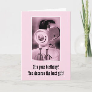 Carte Vintage Pink Mixer Joyeux Humour d'anniversaire