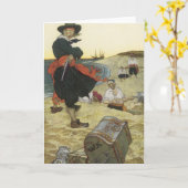 Carte Vintage Pirates, William Kidd Burning Treasure (Fleur jaune)