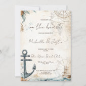 Carte vintage Plage Tropical Island Mariage (Devant)