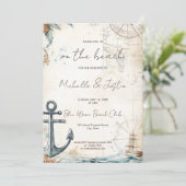 Carte vintage Plage Tropical Island Mariage (Debout devant)