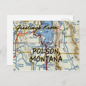Carte Vintage Polson MT (Devant / Derrière)