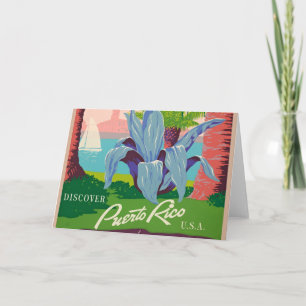 Carte Vintage Porto Rico Travel Art
