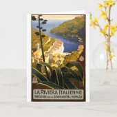 Carte Vintage Portofino Italie (Fleur jaune)