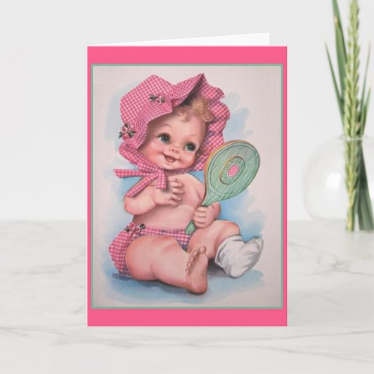 Carte Vintage pour Bébé Fille (Devant)