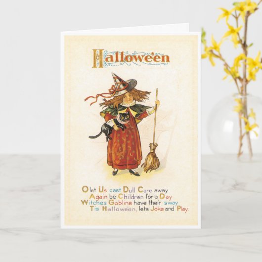 Carte Vintage pour sorcière (Fleur jaune)