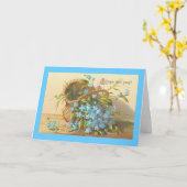 Carte vintage préoccupation —penser à vous (Fleur jaune)