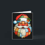 Carte Vintage Preppy Santa Claus Face Patchwork Christma<br><div class="desc">Vintage Preppy Santa Claus Face Patchwork Christmas Xmas</div>