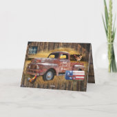 Carte vintage Red Truck (Dos)