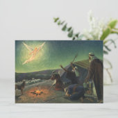 Carte Vintage Religion, l'Annonciation aux Bergers (Debout devant)