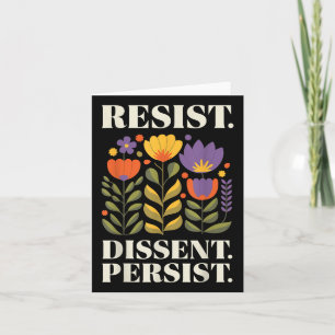 Carte Vintage résister à la dissidence persiste Floral W