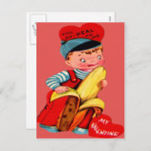 Carte vintage Retro Banana Valentine (Devant / Derrière)