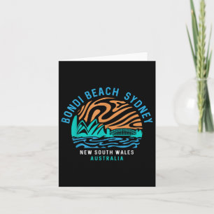 Carte Vintage Retro Bondi Beach Sydney Australie Surfer