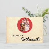Carte vintage Retro Couple Chic Rustique Bridesmai (Debout devant)