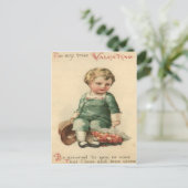 Carte vintage Retro Cute Victorian Baby Valentine  (Debout devant)