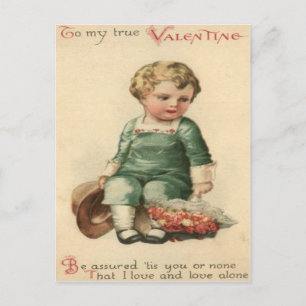 Carte vintage Retro Cute Victorian Baby Valentine