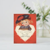 Carte vintage Retro Little Girl Valentine (Debout devant)