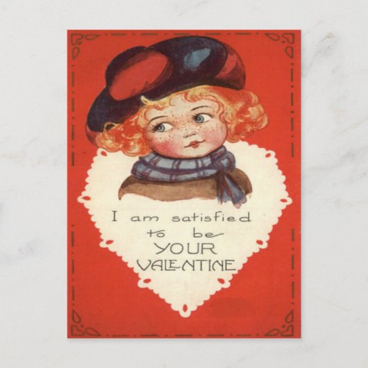 Carte vintage Retro Little Girl Valentine (Devant)