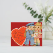 Carte vintage Retro Mailman Mailing Valentine (Debout devant)