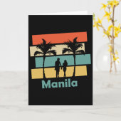 Carte Vintage Retro Manila Philippines Vacation (Fleur jaune)