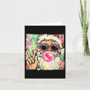 Carte Vintage Rétro Père Noël Bubble Gum Nk Sungles Noël