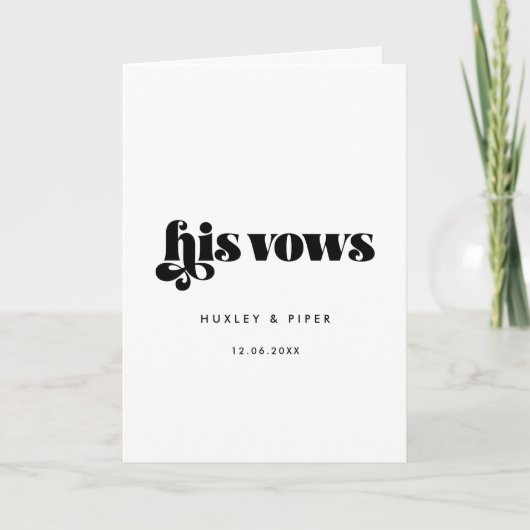 Carte Vintage Retro Script Ses voeux mariage (Devant)