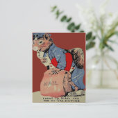 Carte vintage Retro Squirrel Mailman Valentine (Debout devant)