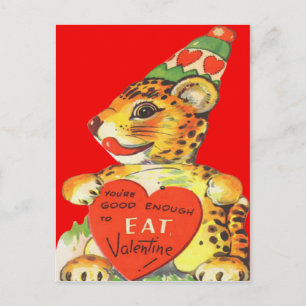 Carte vintage Retro Tiger Valentine