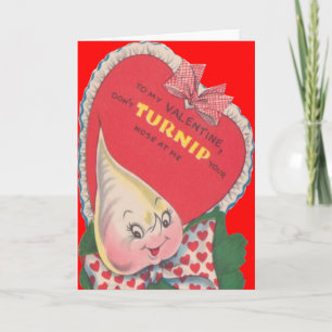 Carte vintage Retro Turnip Valentine