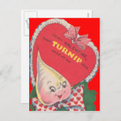 Carte vintage Retro Turnip Valentine (Devant / Derrière)