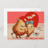 Carte vintage Retro Yam Valentine (Devant / Derrière)