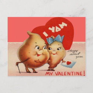 Carte vintage Retro Yam Valentine
