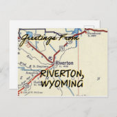 Carte Vintage Riverton Wyoming (Devant / Derrière)