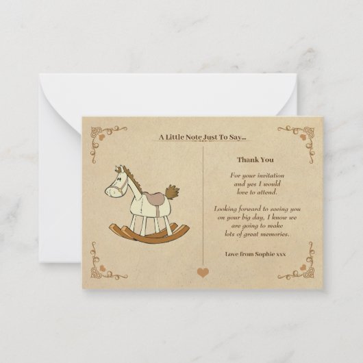 Carte vintage Rocking Horse Note Card (Devant)