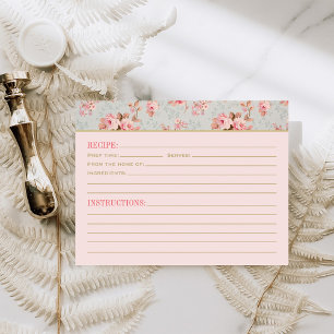 Carte vintage Rose Floral Garden Wedding Recette