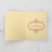 Carte vintage Rose Florale Mariage (Intérieur)