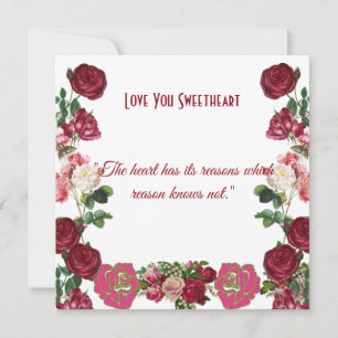 Carte Vintage Rustique Rose personnalisée