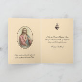 Carte Vintage Sacré-Coeur de Jésus Anniversaire religieu (Intérieur)