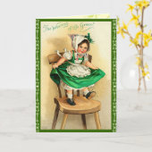 Carte Vintage Saint-Patrick (Fleur jaune)