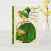 Carte Vintage Saint-Patrick (Fleur jaune)