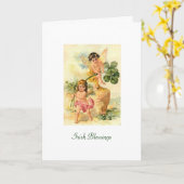 Carte Vintage Saint-Pat's Day - Irish Blessings, (Fleur jaune)