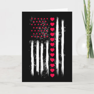 Carte Vintage Saint-Valentin Drapeau Américain Cœur Parf