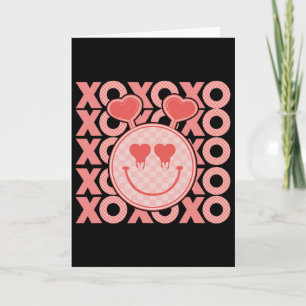 Carte Vintage Saint-Valentin Xoxo Cœurs Visage Heureux V