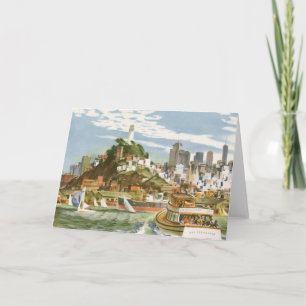 Carte Vintage San Francisco Bay Travel Poster Ferryboat